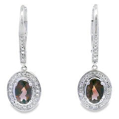 .81ct Quartz Diamond Dangle Earrings 10KT White Gold