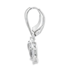 .81ct Quartz Diamond Dangle Earrings 10KT White Gold