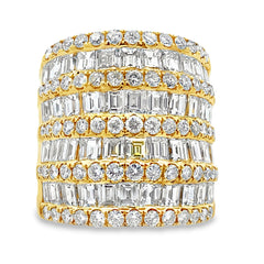 Genuine 6.65ct Diamond Ring 18KT Yellow Gold