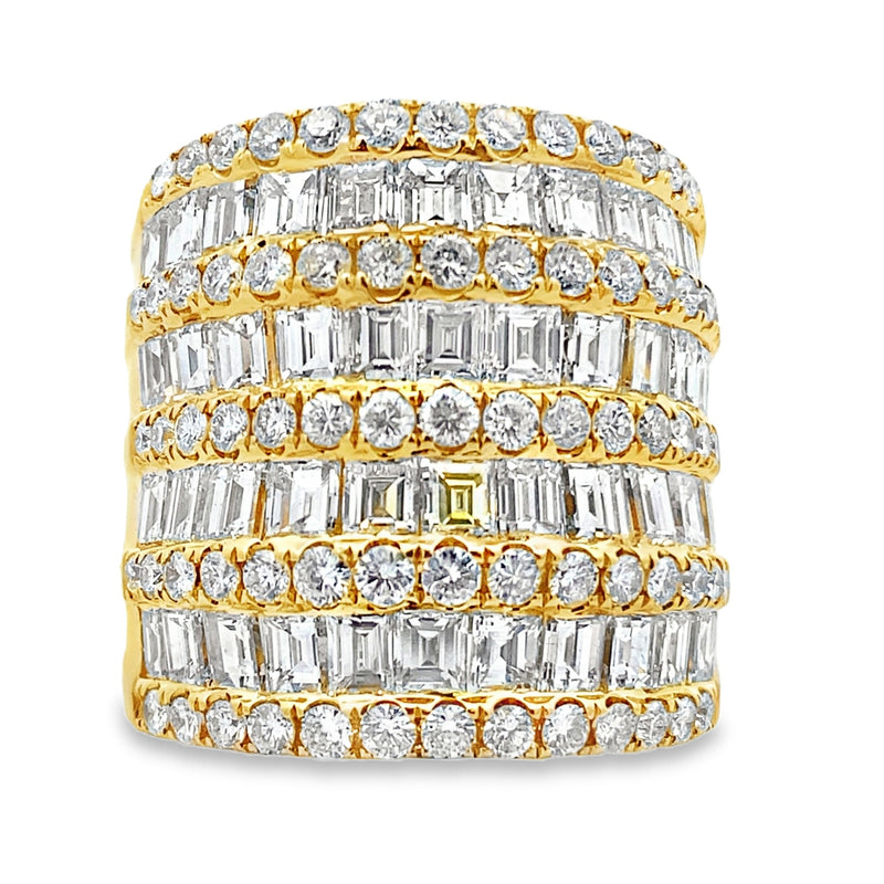 Genuine 6.65ct Diamond Ring 18KT Yellow Gold