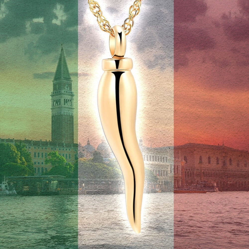 Italian Horn Cremation Necklace