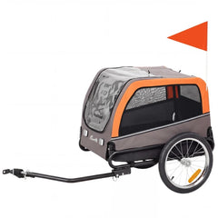 Dog Bike Trailer, Pet Cart Bicycle Carrier with 20" Air Tires, Quick-Release Wheels, Reflectors, Flag