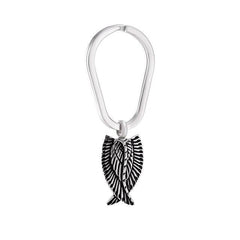 Silver Angel Wings Cremation Urn Keychain