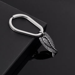 Silver Angel Wings Cremation Urn Keychain