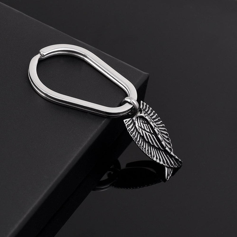Silver Angel Wings Cremation Urn Keychain