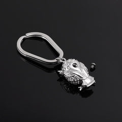 Silver Owl Cremation Urn Keychain With Rhinestones