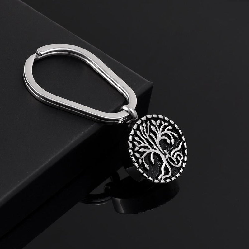 Silver Tree of Life Cremation Urn Keychain