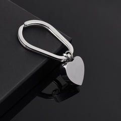 Simple Heart Shaped Cremation Urn Keychain With Pet Paws