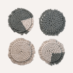Tilley + Me Handmade Macrame Coasters | Set of 4 Boho Drink Mats