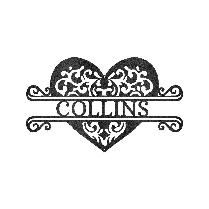 Fancy Heart Personalized Gifts - Custom Metal Sign
