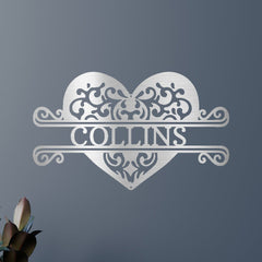 Fancy Heart Personalized Gifts - Custom Metal Sign