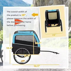 Dog Bike Trailer, Pet Cart Bicycle Carrier with 20" Air Tires, Quick-Release Wheels, Reflectors, Flag