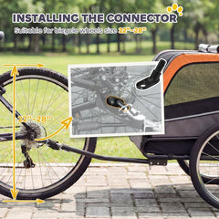 Dog Bike Trailer, Pet Cart Bicycle Carrier with 20" Air Tires, Quick-Release Wheels, Reflectors, Flag