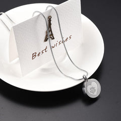 Paw Print In Heart Cremation Urn Necklace