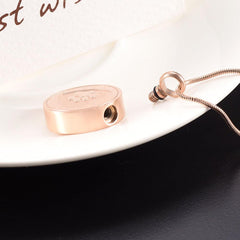 Paw Print In Heart Cremation Urn Necklace