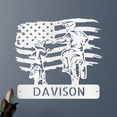 Personalized Motocross Metal Sign – Custom Father and Son Gift, Motocross Family Decor
