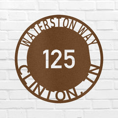 Bold Circle Home Address Personalized Gifts - Custom Metal Sign