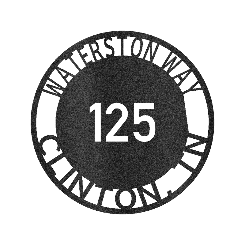 Bold Circle Home Address Personalized Gifts - Custom Metal Sign