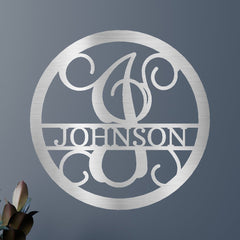 Circle Vine Personalized Gifts - Custom Metal Sign, Split Letter