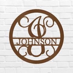 Circle Vine Personalized Gifts - Custom Metal Sign, Split Letter