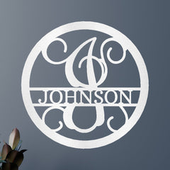 Circle Vine Personalized Gifts - Custom Metal Sign, Split Letter