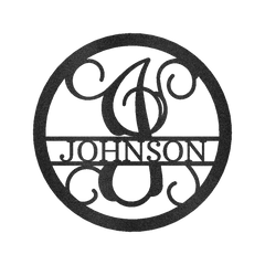 Circle Vine Personalized Gifts - Custom Metal Sign, Split Letter