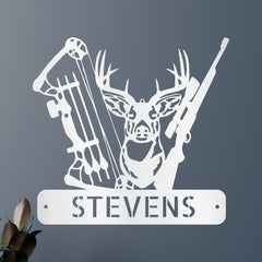 Deer Hunter Sign - Custom Metal Sign, Christmas Gift