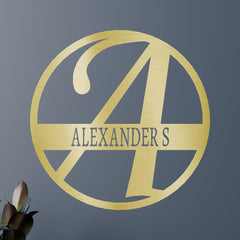Exemplary Family Name Personalized Gifts - Custom Metal Sign, Split Letter