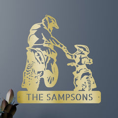 Father and Son Motocross Personalized Gifts - Custom Metal Sign