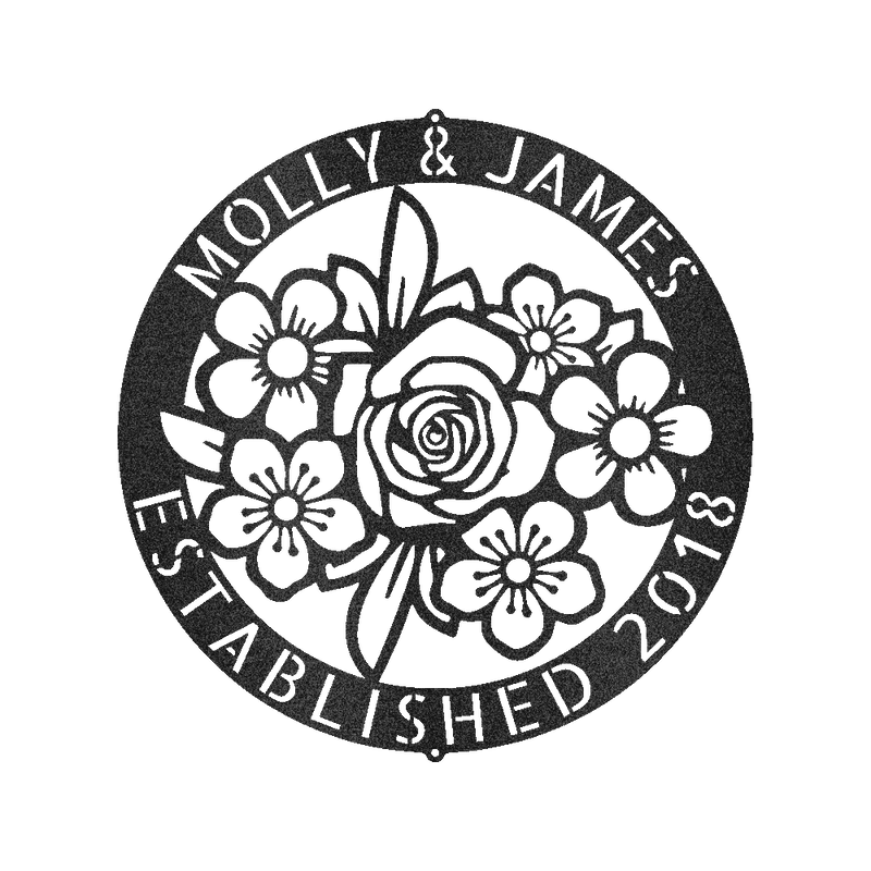 Floral Ring Personalized Gifts - Custom Metal Sign