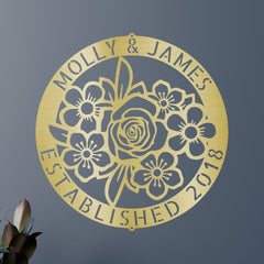 Floral Ring Personalized Gifts - Custom Metal Sign