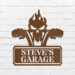 Garage Sign - Custom Metal Sign, Motorcycle Lover Gift, Gift For Father