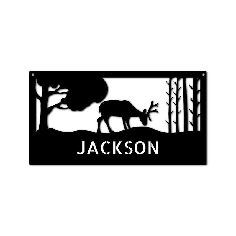 Grazing Deer Personalized Gifts - Custom Metal Sign