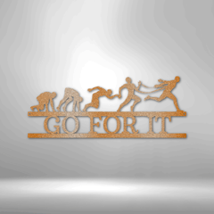 Evolution of Running Personalized Gifts - Custom Metal Sign for Marathon Runner