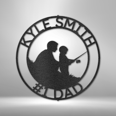 Father and Son Fishing Memorial Personalized Gifts - Custom Metal Sign for Father's Day