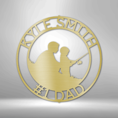 Father and Son Fishing Memorial Personalized Gifts - Custom Metal Sign for Father's Day