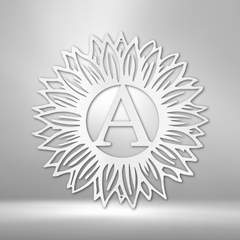 Sunflower Initial Personalized Gifts - Custom Metal Sign