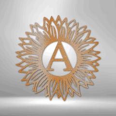 Sunflower Initial Personalized Gifts - Custom Metal Sign