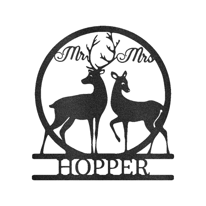 Mr and Mrs Deer Personalized Gifts - Custom Metal Sign