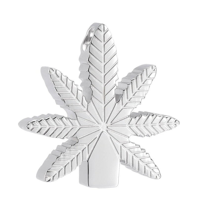 Pot Leaf Cremation Urn Necklace