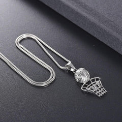 Basketball & Net Cremation Urn Necklace