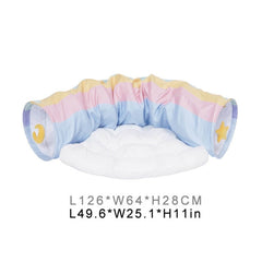 Collapsible Removable Cat Tunnel Tube With Cat Bed Set