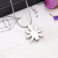 Pot Leaf Cremation Urn Necklace
