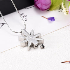 Pot Leaf Cremation Urn Necklace