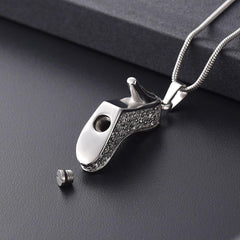 Rhinestone High-Heeled Shoe Cremation Necklace