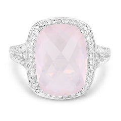 5.80 Carat Genuine Rose Quartz .925 Sterling Silver Ring