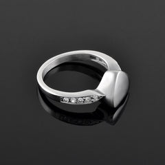 Silver Cremation Urn Ring With Gemstones