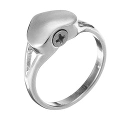 Silver Heart Shaped Cremation Urn Ring