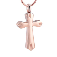 Silver Cross Cremation Urn Necklace