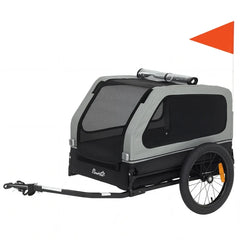 Dog Bike Trailer for Small & Medium Dogs, Universal Bicycle Coupler, Flip-Down Ramp Tailgate